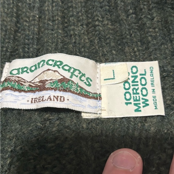 Aran Crafts Green Zip Up Cable Knit Sweater - Picture 5 of 9